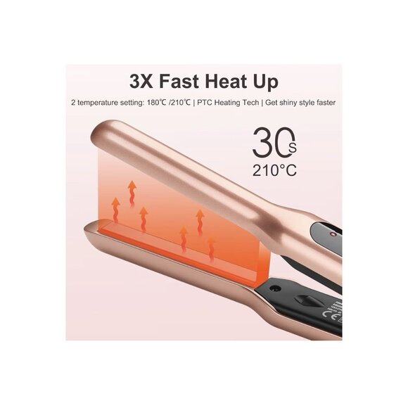 Small Flat Iron 3/10" Mini Hair Straightener for Short Hair Curling Iron - Picture 4 of 9